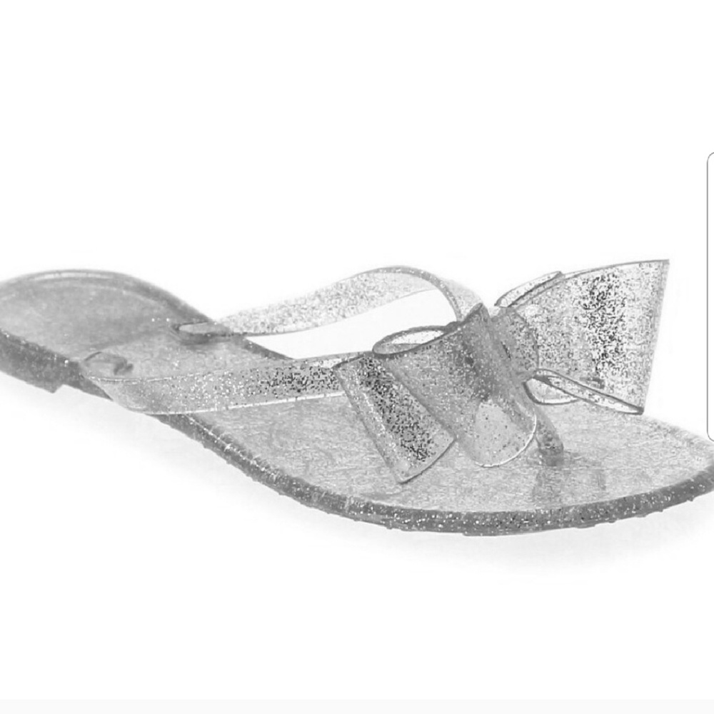 Silver bow tie flats